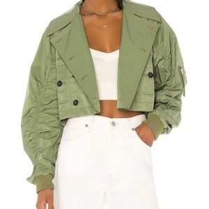 Green cropped jacket